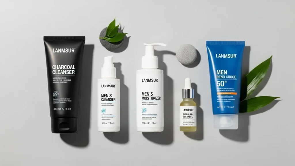 basic men skincare routine products