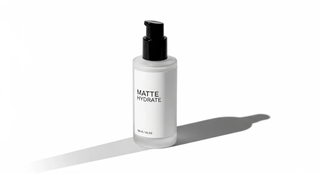 Matte moisturizer bottle for men with oily skin types.